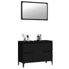 vidaXL Set mobilier de baie, 2 piese, negru, lemn compozit