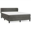 vidaXL Pat box spring cu saltea, gri &icirc;nchis, 140x190 cm, catifea