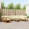 vidaXL Set de canapele de exterior cu pernă 11 pcs Natural și Crem