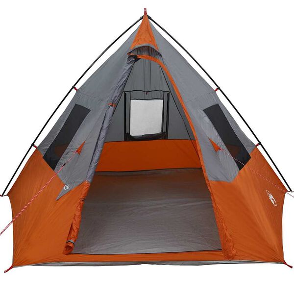 vidaXL Cort Tipi Gri și Portocalie 383 x 338 x 217 cm tafta