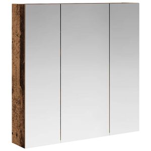 vidaXL Dulap cu oglindă pentru baie Lemn vechi 70 x 14,5 x 70 cm