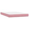 vidaXL Pat box spring cu saltea, roz, 140x220 cm, catifea