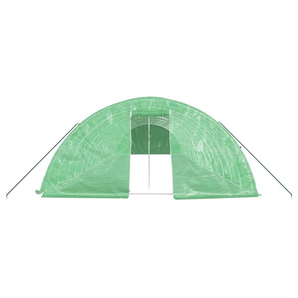 vidaXL Seră cu cadru din oțel, verde, 80 m&sup2;, 16x5x2,3 m