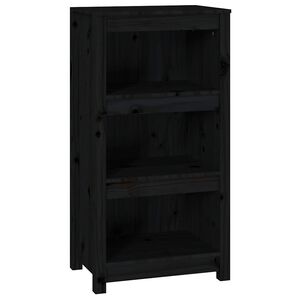 vidaXL Bibliotecă, negru, 50x35x97 cm, lemn masiv de pin