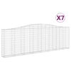 vidaXL Coșuri gabion arcuite 7 buc. 400x30x120/140 cm fier galvanizat