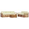 vidaXL Set de canapele de exterior cu pernă 6 pcs Natural și Crem