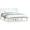 vidaXL Cadru de pat King Size, alb, 150x200 cm, lemn masiv