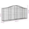 vidaXL Coșuri gabion arcuite 11 buc, 200x30x80/100cm, fier galvanizat