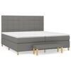 vidaXL Pat box spring cu saltea, gri &icirc;nchis, 200x200 cm, textil