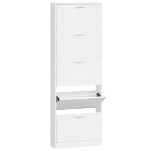 vidaXL Pantofar, alb extralucios, 59x17x169 cm, lemn compozit