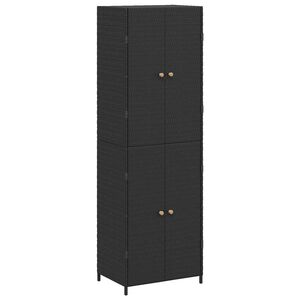 vidaXL Dulap depozitare de grădină, negru, 59x40x180 cm, poliratan