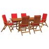 vidaXL Set de dining pentru grădină, 7 piese natural
