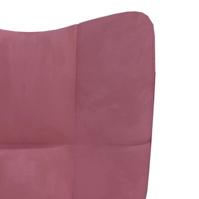 vidaXL Scaun de relaxare cu taburet, roz, catifea