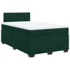 vidaXL Pat box spring cu saltea, verde &icirc;nchis, 120x190 cm, catifea