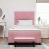 vidaXL Pat cu arcuri cu saltea cu headboard Roz 120 x 190 cm Catifea