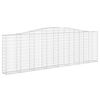 vidaXL Coșuri gabion arcuite 9 buc. 400x30x120/140 cm, fier galvanizat