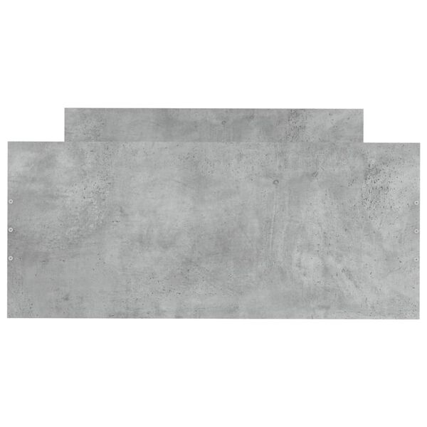 vidaXL Cadru de pat, gri beton, 90x200 cm, lemn prelucrat
