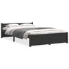 vidaXL Cadru de pat mic dublu, negru, 120x190 cm, lemn masiv
