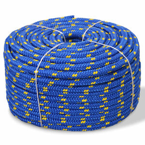 vidaXL Fr&acirc;nghie marinărească din polipropilenă 6 mm 100 m, albastru