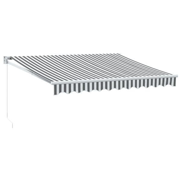 vidaXL Copertină retractabilă antracit/alb, 3x2,5 m, textil/aluminiu