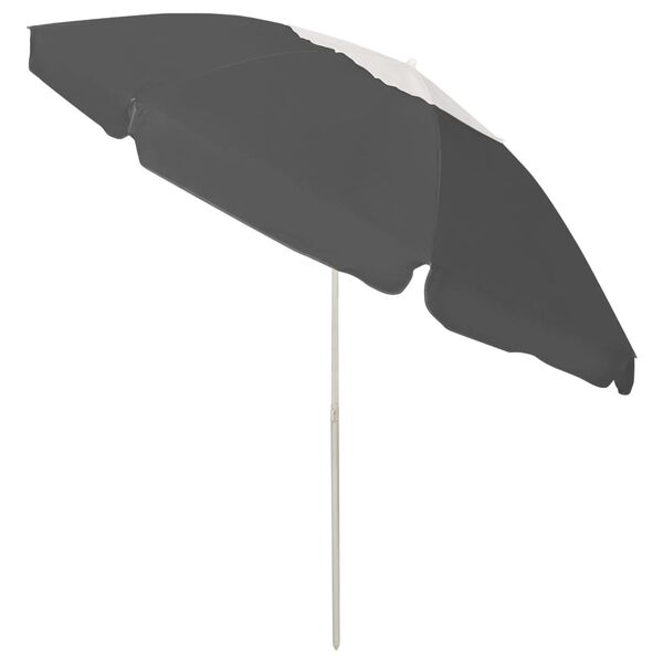 vidaXL Umbrelă de soare de plajă, antracit, 240 cm