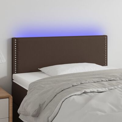 vidaXL Tăblie de pat cu LED, maro, 80x5x78/88 cm, piele ecologică