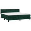 vidaXL Pat box spring cu saltea, verde &icirc;nchis, 180x200 cm, catifea