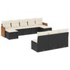vidaXL Set canapele de grădină cu perne, 10 piese, negru, poliratan