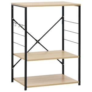 vidaXL Dulap microunde, negru/stejar 60x39,6x79,5 cm lemn prelucrat