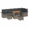 vidaXL Set de canapele pentru grădină cu pernă cu depozitare 9 pcs Gri