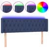 vidaXL Tăblie de pat cu LED, albastru, 147x16x78/88 cm, textil