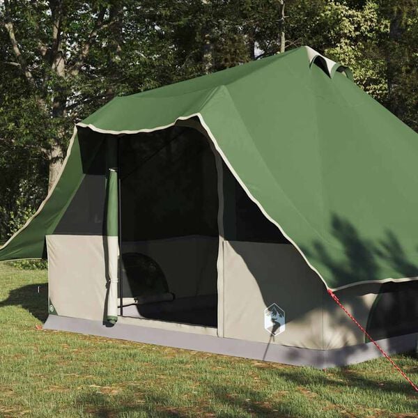 vidaXL Cort Tipi cu acoperiș Verde 358 x 296 x 258 cm tafta