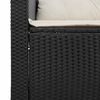 vidaXL Set mobilier de grădină cu perne, 3 piese, negru, poliratan