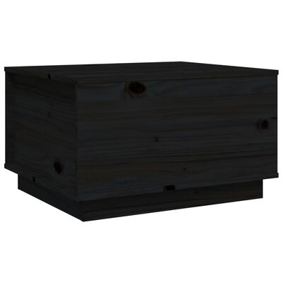 vidaXL Măsuță de cafea, negru, 60x50x35 cm, lemn masiv de pin