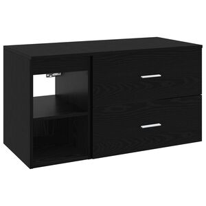 vidaXL Set de mobilier pentru baie 2 pcs Stejar Negru Lemn prelucrat