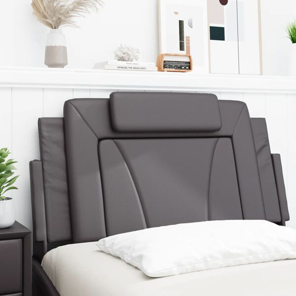 vidaXL Pernă pentru tăblie, Viana, gri, 100 cm, piele artificială
