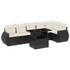 vidaXL Set canapele de grădină cu perne, 7 piese, negru, poliratan