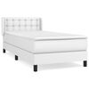 vidaXL Pat box spring cu saltea, alb, 80x200 cm, piele ecologică