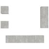 vidaXL Set de dulapuri TV, 5 piese, gri beton, lemn prelucrat