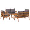 vidaXL Set bistro 5 buc. Maro Lemn Solid de Acacia