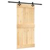 vidaXL Ușă glisantă Natural și Negru 95 x 210 cm Lemn de Pin Solid