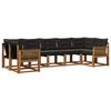 vidaXL Set de canapele de exterior cu pernă 7 pcs Natural și Negru