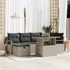 vidaXL Set de canapele pentru grădină 7 pcs Gri deschis Rattan poli