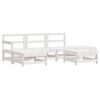 vidaXL Set mobilier de grădină, 6 piese, alb, lemn masiv pin