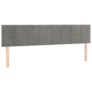 vidaXL Tăblii de pat, gri deschis, 160x5x78/88 cm, catifea