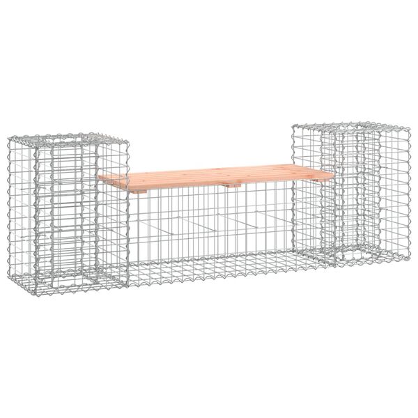 vidaXL Bancă de grădină cu gabion, 183x41x60,5 cm, lemn masiv Douglas
