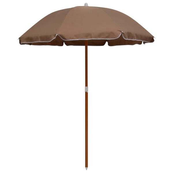 vidaXL Umbrelă de soare de grădină, stâlp din oțel, taupe, 180 cm