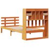 vidaXL Pat bibliotecă fără saltea maro ceruit 75x190 cm lemn masiv pin