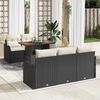 vidaXL Set de canapele pentru grădină 6 pcs Negru Rattan poli