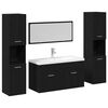 vidaXL Set de mobilier pentru baie 4 buc. Stejar Negru